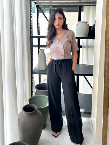 Black georgette pants